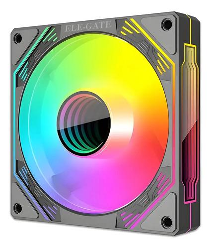 Ventilador para PC 120mm RGB Refrigeración Silenciosa Pwm con LED y Diseño en Color Negro Ele-Gate
