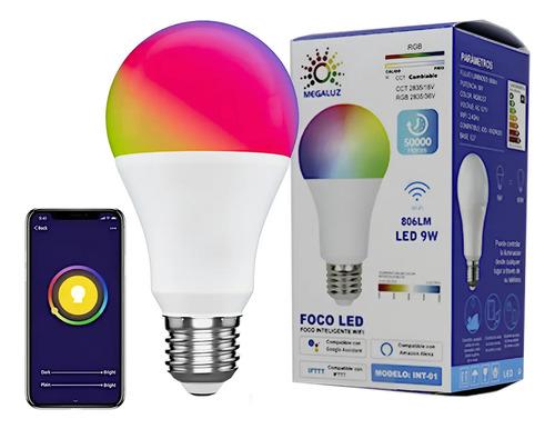 Foco Led Multicolor Rgb Inteligente Hogar Brillo Ajustable