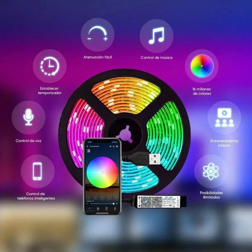 Tira Led 5050 Bluetooth Rgb, 2m/ 6.5ft Tiras De Luces Led Rgb