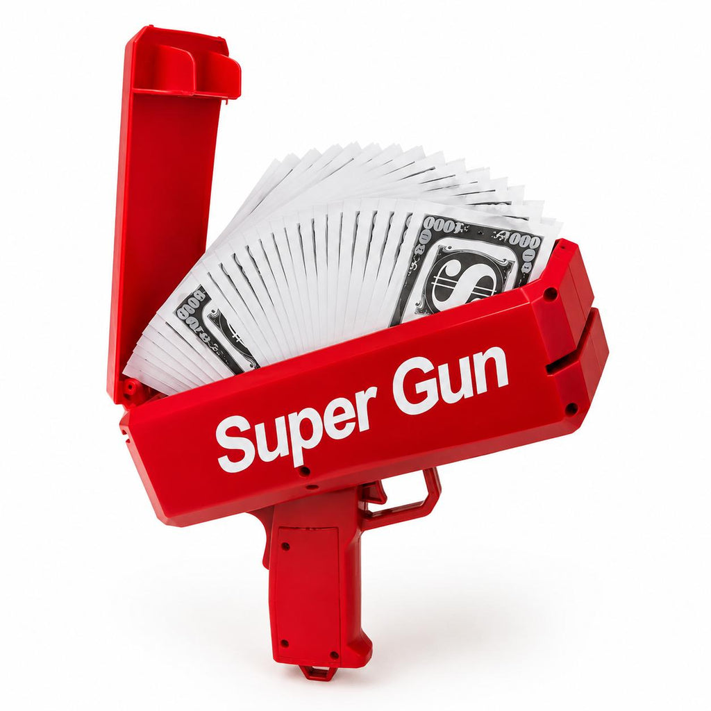 Pistola Lanzadora Billetes Cash Money Super Gun De juguete LANZADOR DE BILLETES Maquina lanzadora de bolletes
