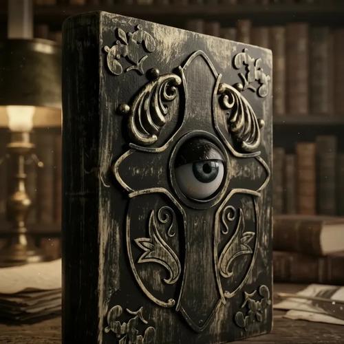 Kit Decoración Halloween Libro Mágico Con Ojo Animado