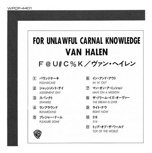 Van Halen For Unlawful Carnal Knowledge Cd Japan Obi Strip