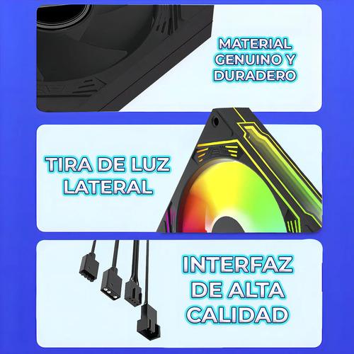 Ventilador para PC 120mm RGB Refrigeración Silenciosa Pwm con LED y Diseño en Color Negro Ele-Gate