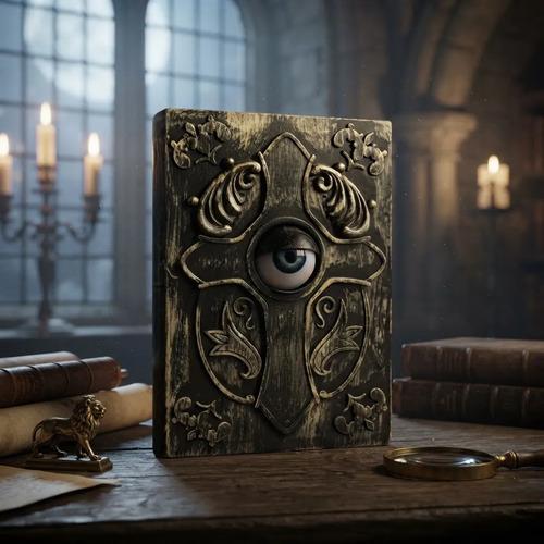 Kit Decoración Halloween Libro Mágico Con Ojo Animado