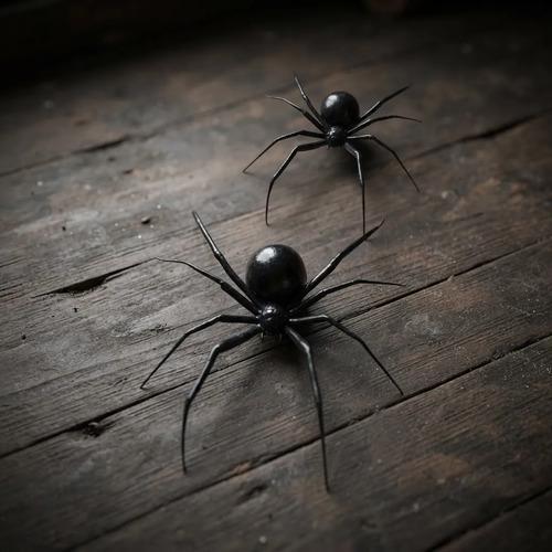 Paquete De Arañas Halloween Negras, 12 Pzs 25 Cm