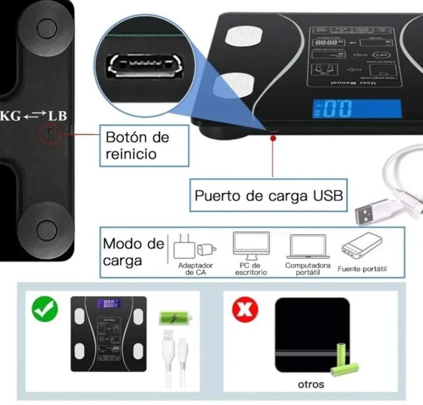 Bascula Balanza Digital Inteligente con App de Control de Peso Color Negro Ele-Gate || Báscula Inteligente Ele-Gate 180kg Bluetooth App IMC