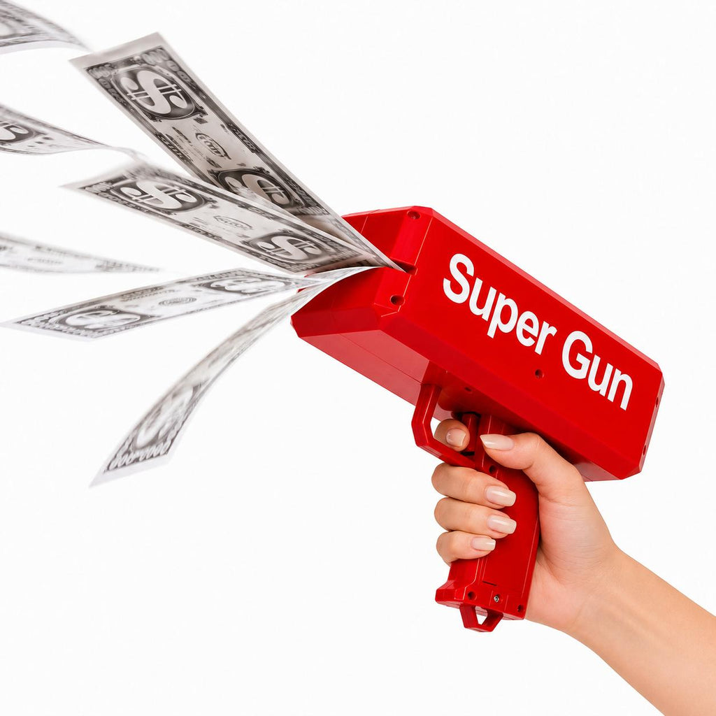 Pistola Lanzadora Billetes Cash Money Super Gun De juguete LANZADOR DE BILLETES Maquina lanzadora de bolletes