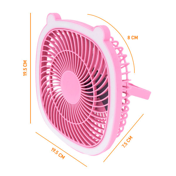 Ventilador de Escritorio con Orejas de Gato y Luz LED 2