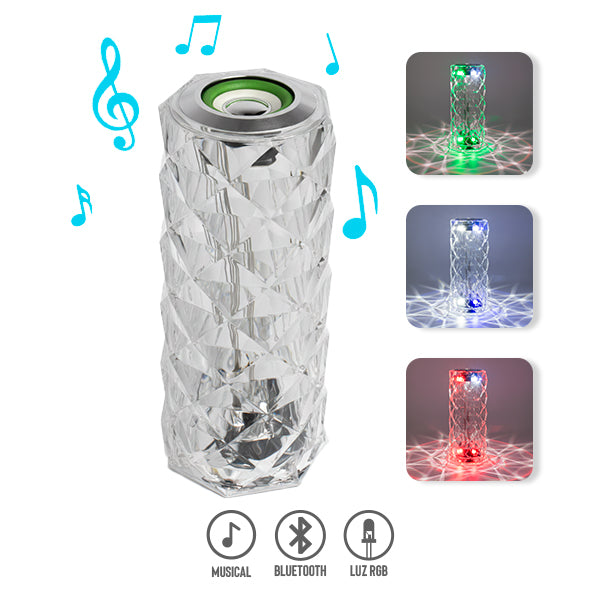 Lámpara RGB con Bocina Bluetooth Diseño Prisma foto 1