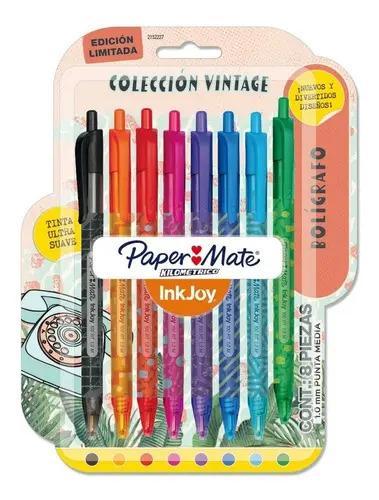 Boligrafos Paper Mate Inkjoy 100 Rt Coleccion Vintage 8 Piez