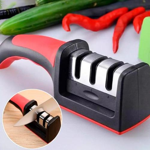 Afilador De Cuchillos Profesional Manual 3 Etapas Con Mango