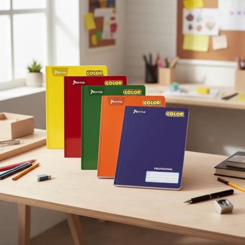 Cuadernos Norma Color  - 100 Hojas Cosidos Pack 6 Pasta Dura RAYA