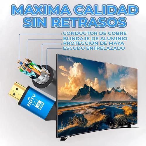 Cable Hdmi 2.0 4k Uhd 18gbps Alta Velocidad Conector Metálic