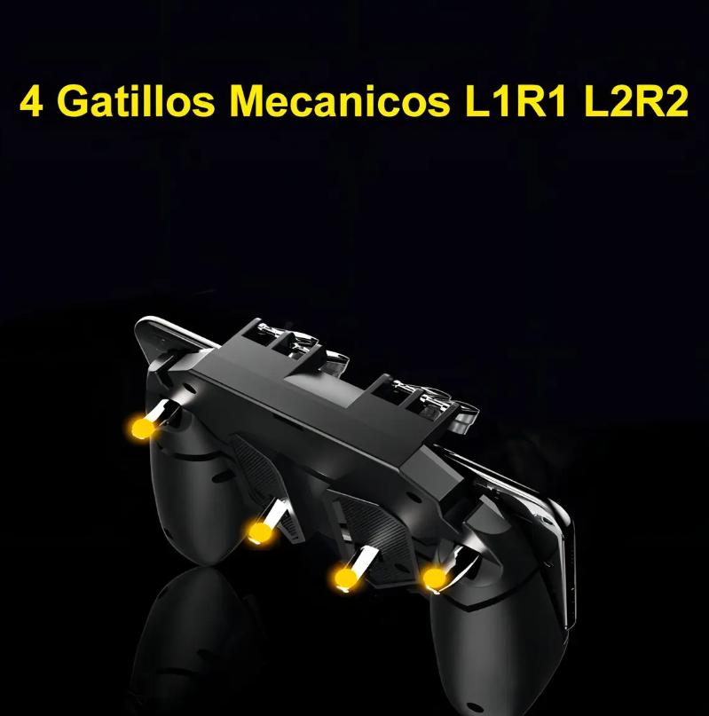 Control Mando Mecanico Android 4 Gatillos Pubg Freefire Color Negro Ele-Gate MUY UTIL PARA DIVERSOS JUEGOS