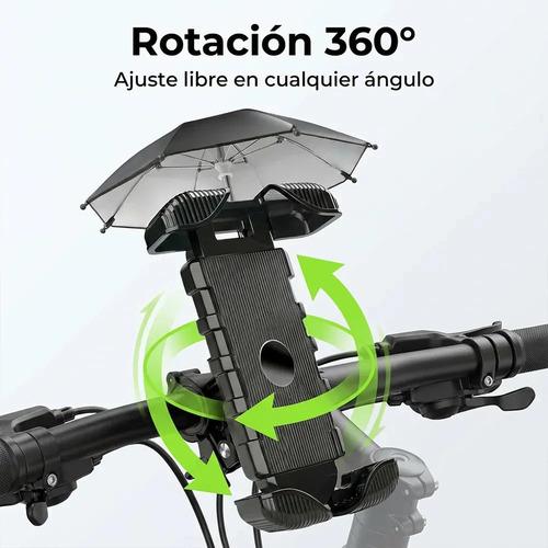Soporte Universal para Teléfono con Sombrilla para Moto y Bicicleta, Resistente al Agua y al Sol