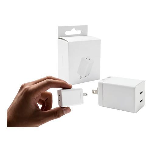 Cargador Carga Rapida 1hora Gan 45w 2 Puertos Usb Tipo C