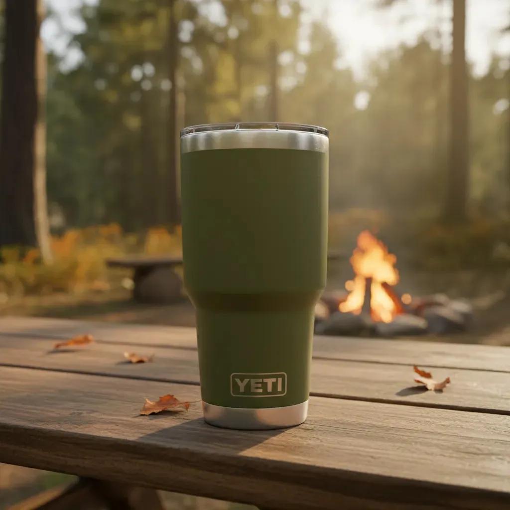 Termo Vaso Yeti Rambler 30 Oz Con Tapa Magslider Verde Musgo