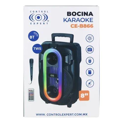 Bocina Amplificada 8 Pulgadas Tws Bluetooth Radio Fm 20w Color Negro