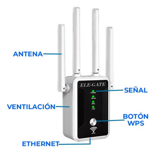 Repetidor WiFi Ele-Gate Doble Banda con Puerto Gigabit Extender Señal Color Negro Ele-Gate