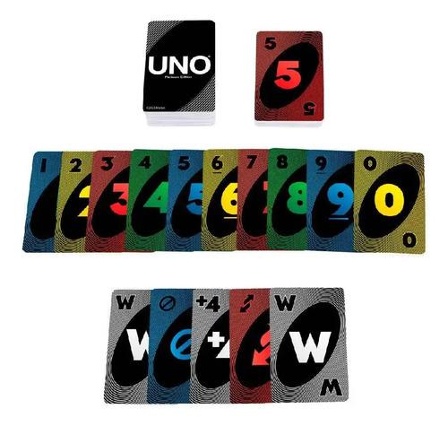 Uno® Juego De Cartas Platinum Con Acabado Premium Y Logotipo Holográfico, Para Niños De 7 Años En Adelante