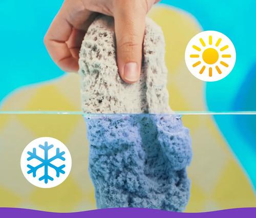 Set de Arena Mágica Kinetic Sand Splash maletín Portátil con Arena que Cambia de Color y Moldes