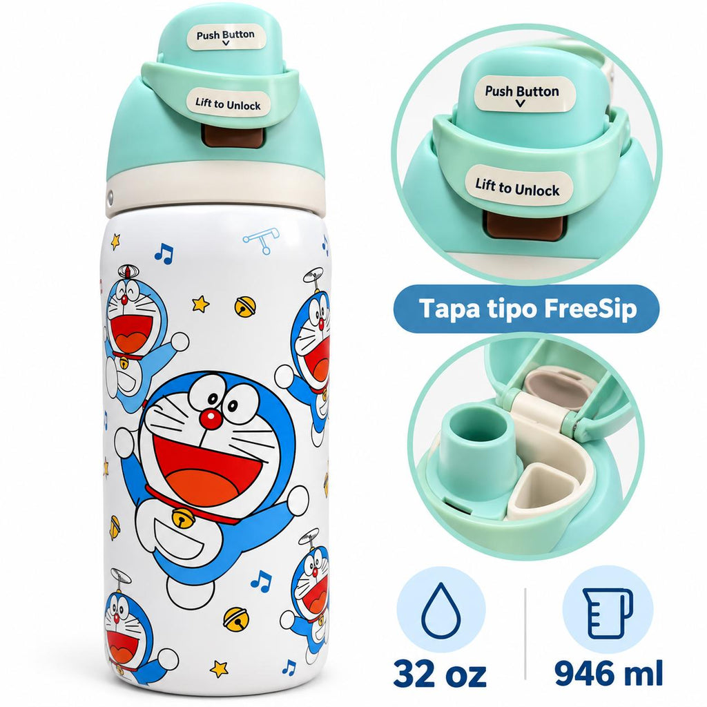 Termo Owala Free Sip 32 Oz- Doraemon El Gato Cósmico 946ml