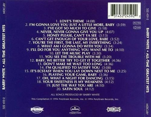 Cd Barry White All Time Greatest Hits Original Compilacion