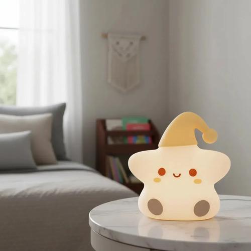 Lampara De Noche Led Silicona Estrella Kawaii Luz Veladora