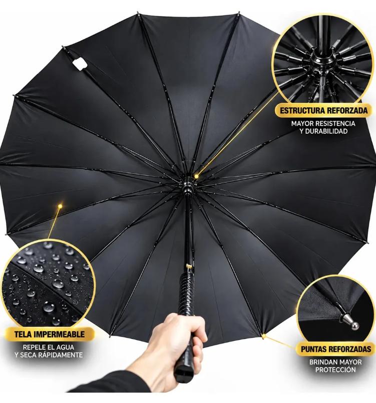 Sombrilla Katana Paraguas Samurai Estilo Demon Slayer Tela Chunya Alta Densidad Resistente Lluvia Sol Color Negro Ele-Gate
