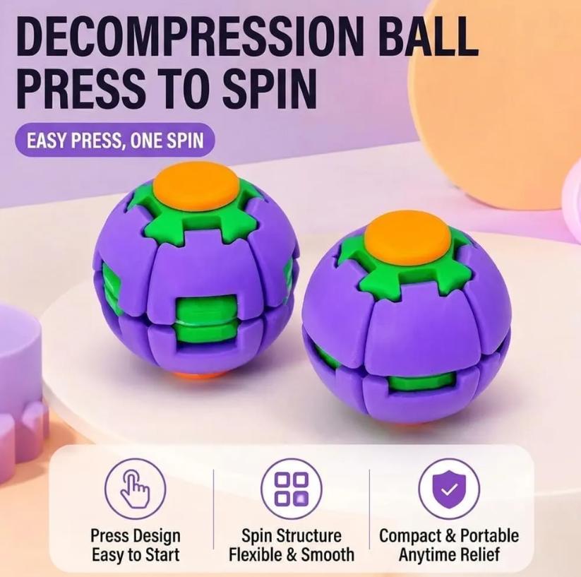 Pelota Antiestres Spinner Transformable Trompo Juguete Color Aleatorio