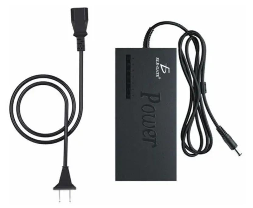 Cargador Universal Multilaptops 12 conectores 12–24v 96w Conectores Intercambiables Máxima Compatibilidad Color Negro Ele-Gate