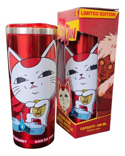 Termo Vaso Tumbler Acero Inoxidable Dandadan Turbo Abuela Gato Maneki-Neko (600 ml)