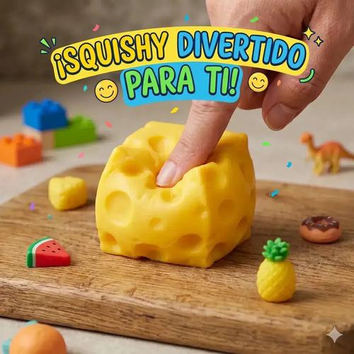 Squishy De Queso Cheese Antiestrés Amarillo Diversion Niños Amarillo 6cm x 6cm