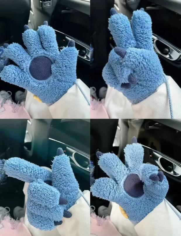 Guantes con Garras y Estrella Azul | Par de Felpa para Cosplay