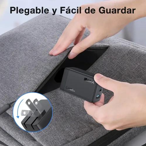 Cargador Tipo C 65W PD GaN 1Hora con 3 Puertos, Cubo de Carga Rápido Pared con Cable USB C a C Compatible con iPhon 17 16 15 Pro MAX, Samsung Galaxy S26 S25 S23 S22 A16, MacBook Pro/Air, iPad Pro