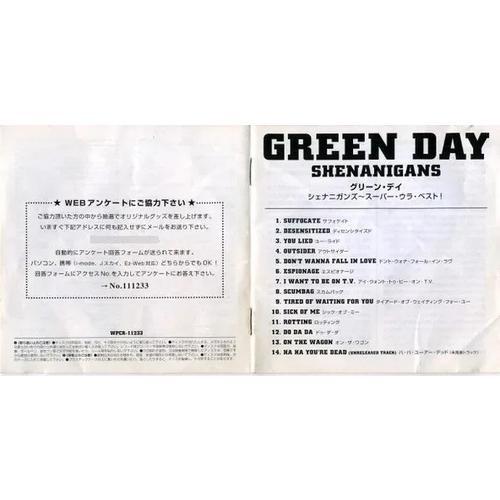 Disco CD Green Day Shenanigans Japanese Edition Importado Nuevo