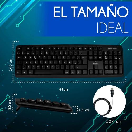 Teclado USB Ele-Gate TC01 105 Teclas QWERTY Negro Español Buena Calidad