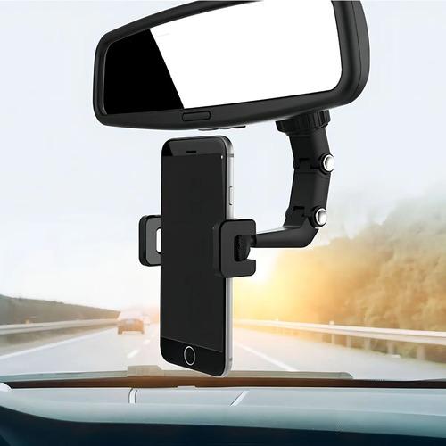 Soporte Para Celular Ele-Gate HOLD.64 Auto Espejo Retrovisor Articulado Color Negro