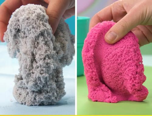 Set de Arena Mágica Kinetic Sand Splash maletín Portátil con Arena que Cambia de Color y Moldes