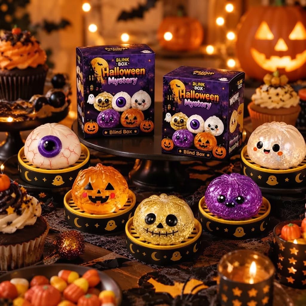 Juguete Antiestrés Halloween Squishy Caja Misteriosa con Vaporera Vaporizador Regalo Fidget Toy