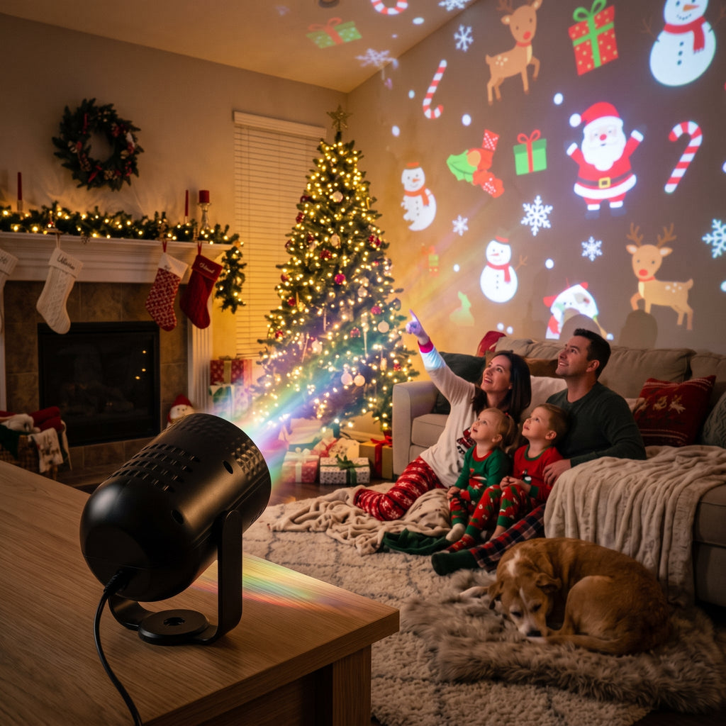 Proyector Navideño LED para Interior Santa Reno Nieve, fotografía 2, modelo ZSD-378