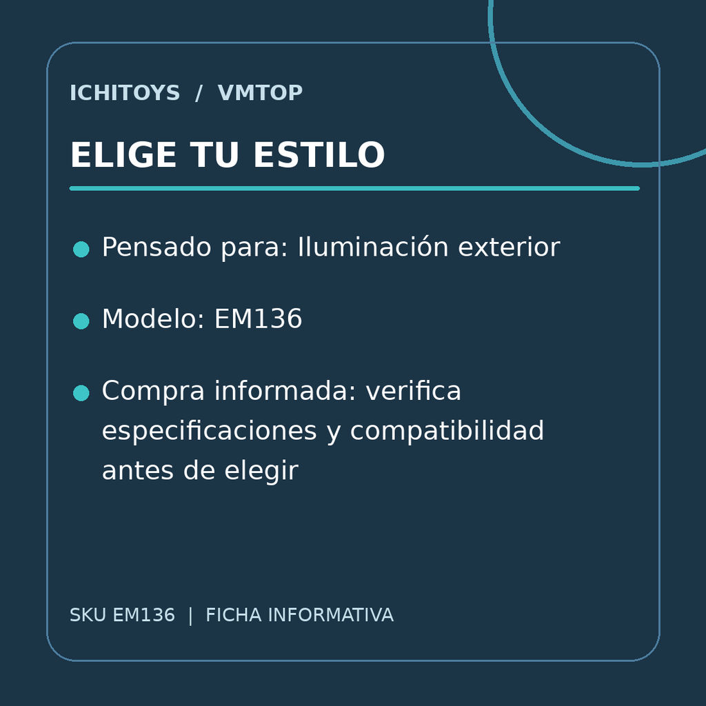 Ficha visual de Lámpara Solar de Pared con Sensor de Movimiento, parte 3