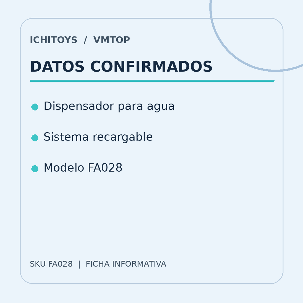 Ficha visual de Dispensador de Agua Recargable, parte 2