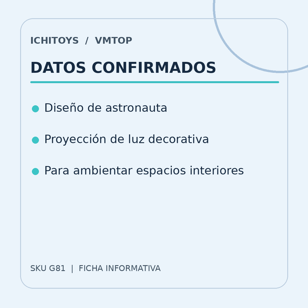 Lámpara Proyectora con Diseño de Astronauta - ficha informativa 2