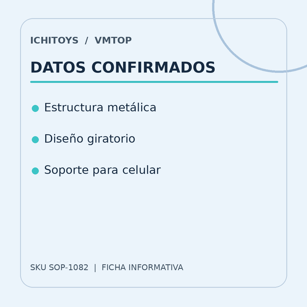 Ficha visual de Soporte Metálico Giratorio para Celular, parte 2