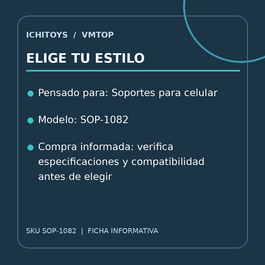 Ficha visual de Soporte Metálico Giratorio para Celular, parte 3
