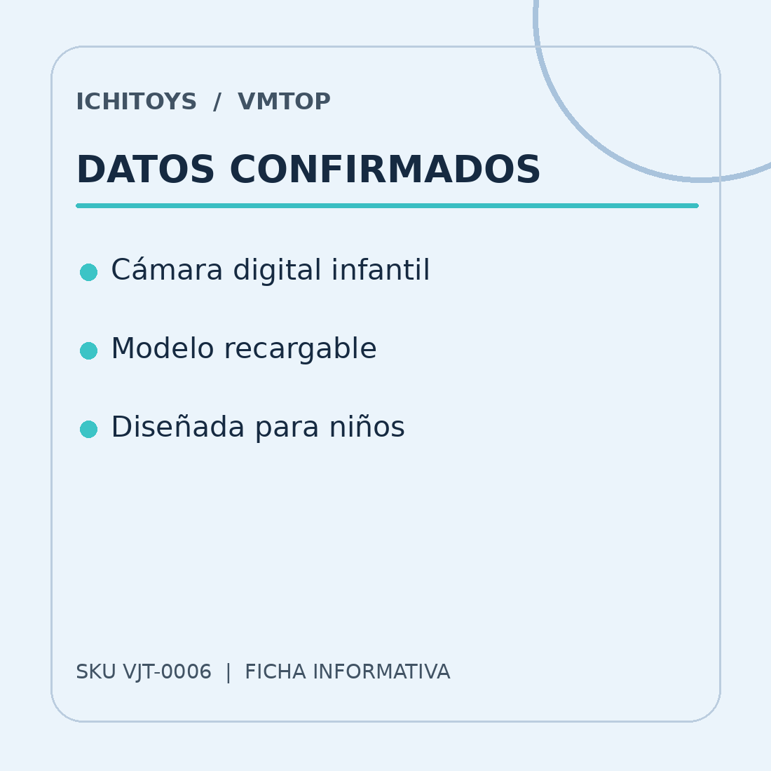 Ficha visual de Cámara Digital para Niños Recargable, parte 2