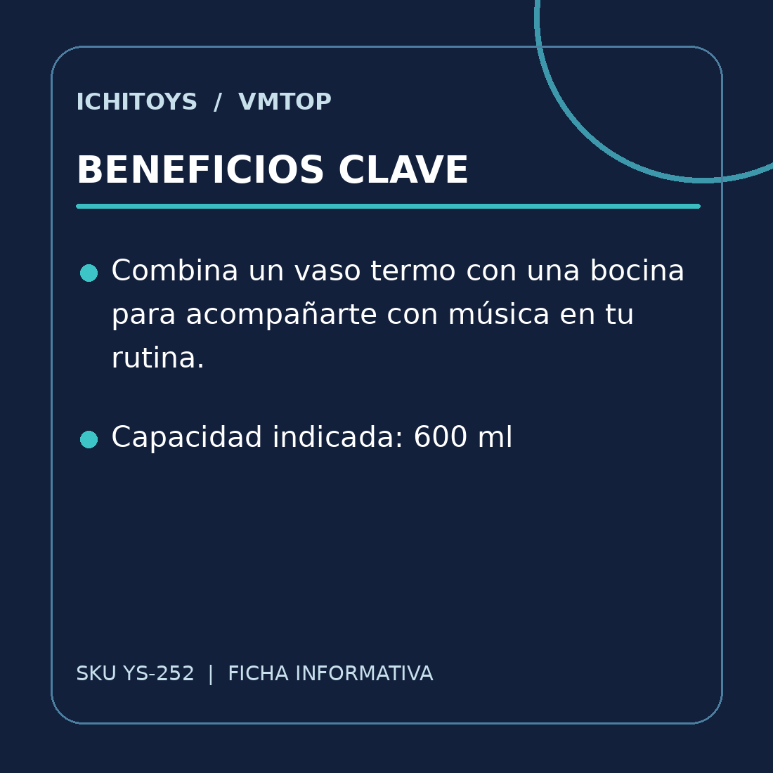 Beneficios clave de Termo 600 ml con Bocina Bluetooth TWS 5W YS-252