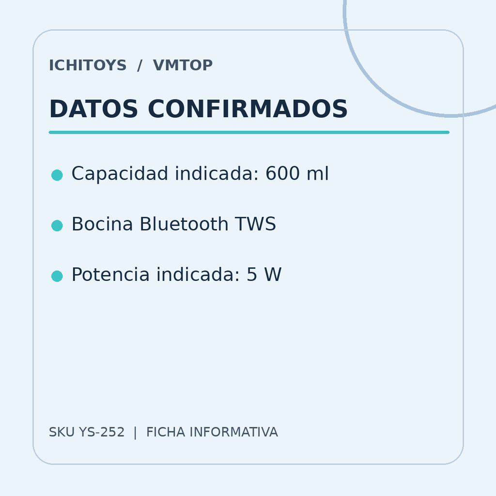Ficha visual de Vaso Termo de 600 ml con Bocina Bluetooth TWS 5 W, parte 2