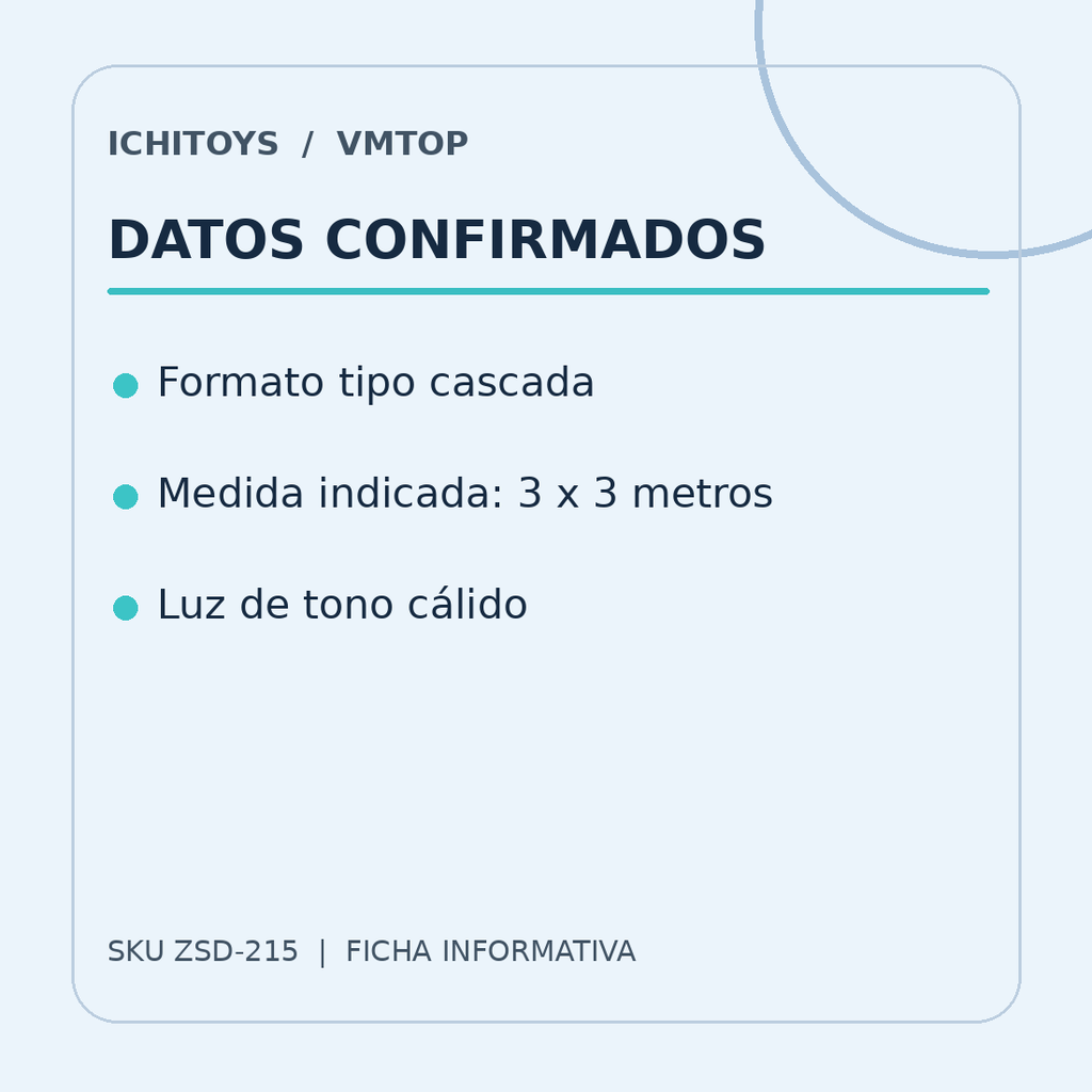 Ficha visual de Cascada de Luz Cálida 3x3 Metros, parte 2
